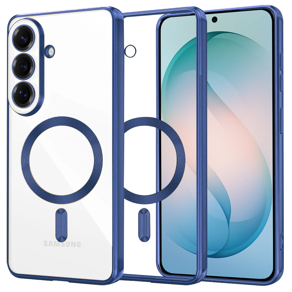 Custodia MagSafe per Samsung Galaxy S26 Plus S947, Techsuit, Luxury Crystal, Blu Scuro