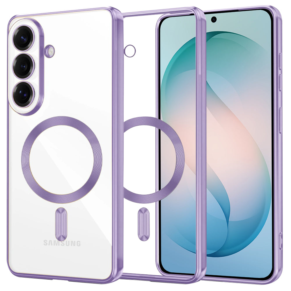 Custodia MagSafe per Samsung Galaxy S26 Plus S947, Techsuit, Luxury Crystal, Lilla Chiaro