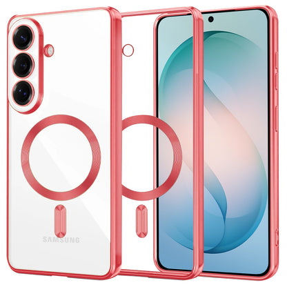 Custodia MagSafe per Samsung Galaxy S26 Plus S947, Techsuit, Luxury Crystal, Rossa