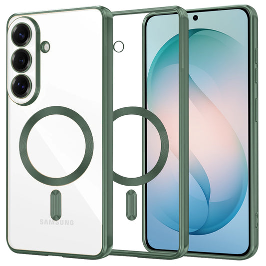 Custodia MagSafe per Samsung Galaxy S26 Plus, Techsuit, Luxury Crystal, Verde Scuro