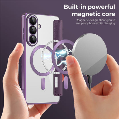 Custodia MagSafe per Samsung Galaxy S26 Plus S947, Techsuit, SmartMag Book, Viola