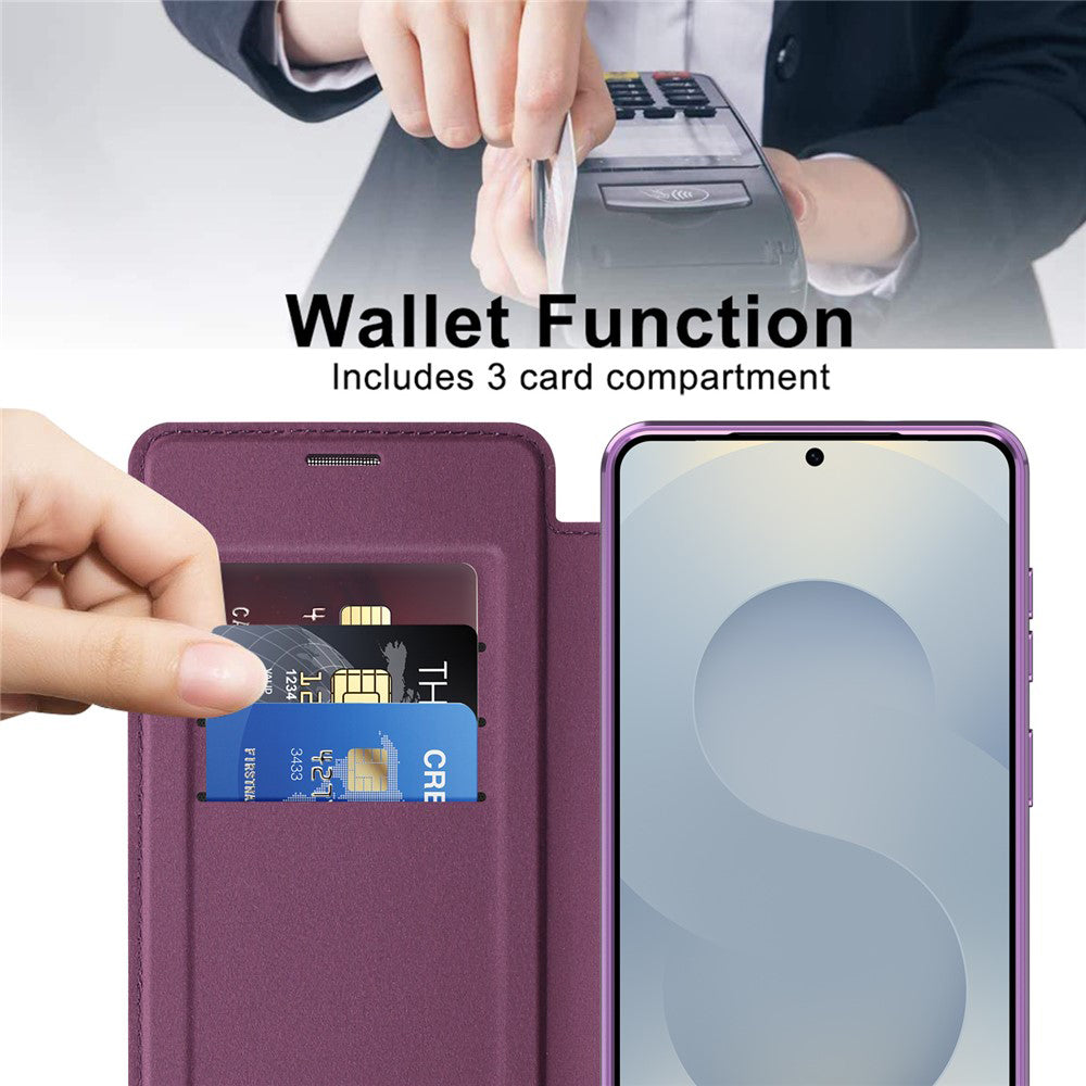 Custodia MagSafe per Samsung Galaxy S26 Plus S947, Techsuit, SmartMag Book, Viola