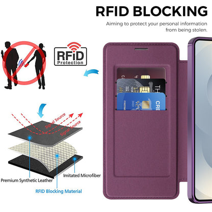 Custodia MagSafe per Samsung Galaxy S26 Plus S947, Techsuit, SmartMag Book, Viola