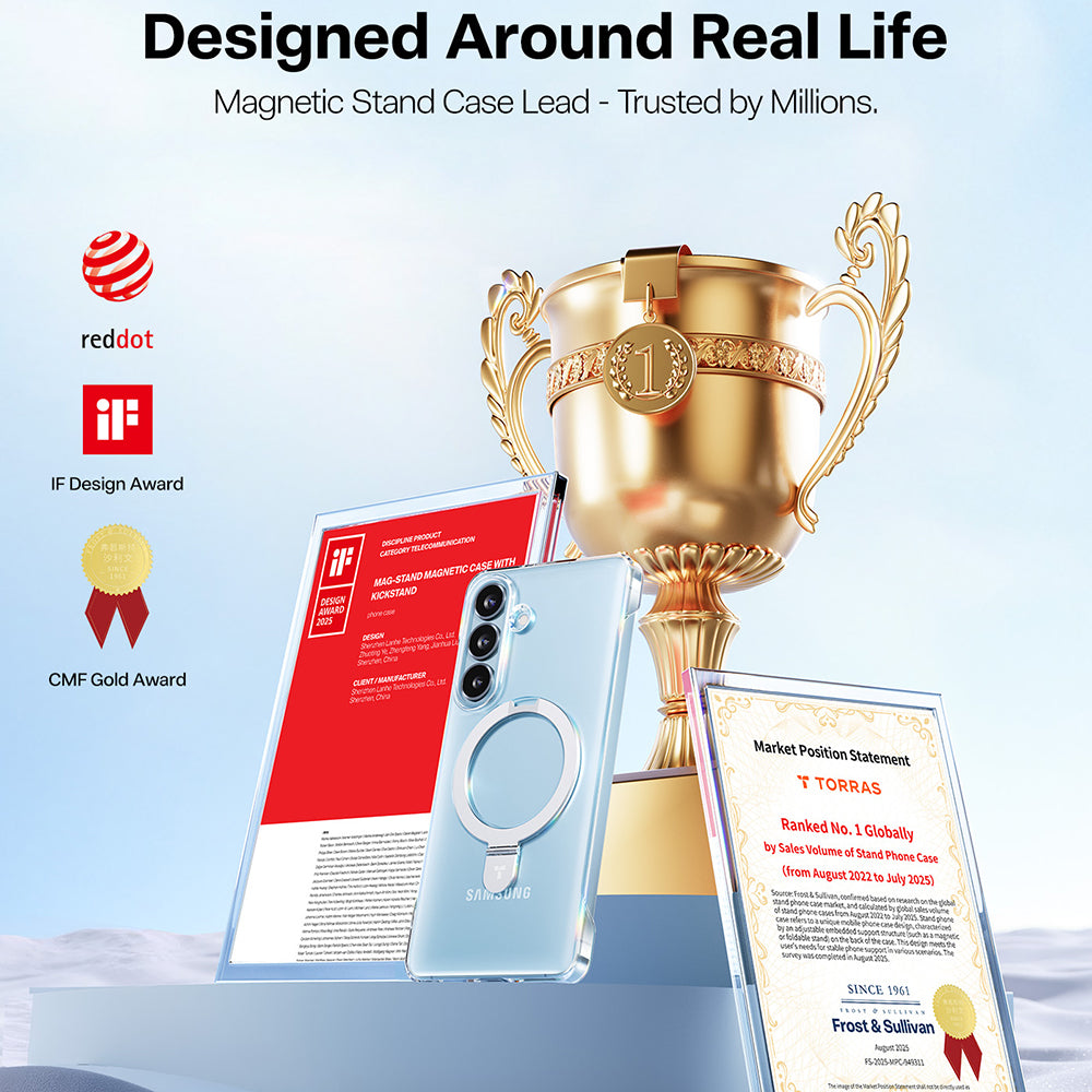 Étui MagSafe pour Samsung Galaxy S26 Plus, Torras, Ostand Slim, Transparent