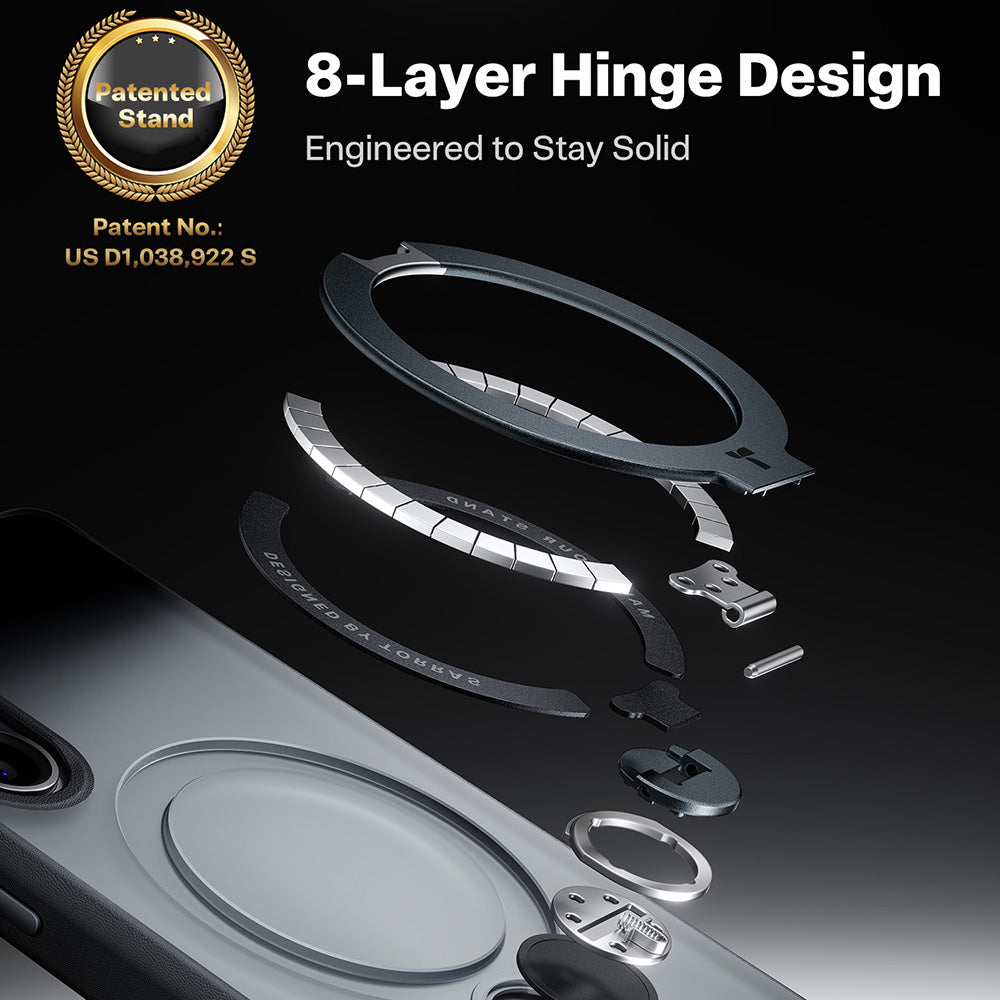 Coque MagSafe pour Samsung Galaxy S26 Plus S947, Torras, Ostand Spin, Noire