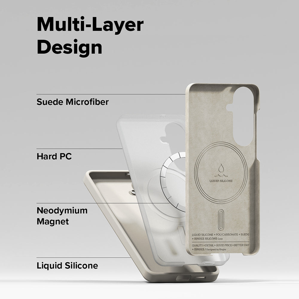 MagSafe Case for Samsung Galaxy S26, Ringke, Silicone, Cream