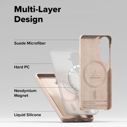 Étui MagSafe pour Samsung Galaxy S26, Ringke, Silicone, Rose