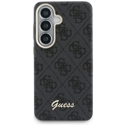 MagSafe Hülle für Samsung Galaxy S26 S942, Guess, 4G Script Logo, Schwarz