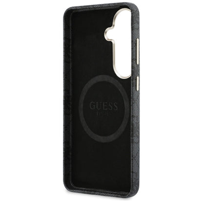 Custodia MagSafe per Samsung Galaxy S26 S942, Guess, Rhinestone Round Logo, Nera