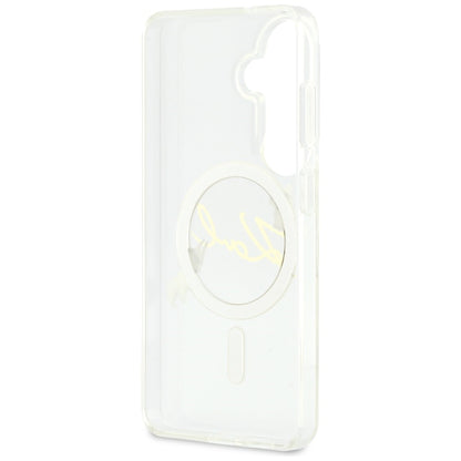 Custodia MagSafe per Samsung Galaxy S26 S942, Karl Lagerfeld, IML Choupette Karl Script Logo, Bianca
