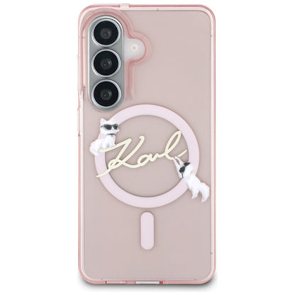 MagSafe-Hülle für Samsung Galaxy S26 S942, Karl Lagerfeld, IML Choupette Karl Script Logo, Rosa