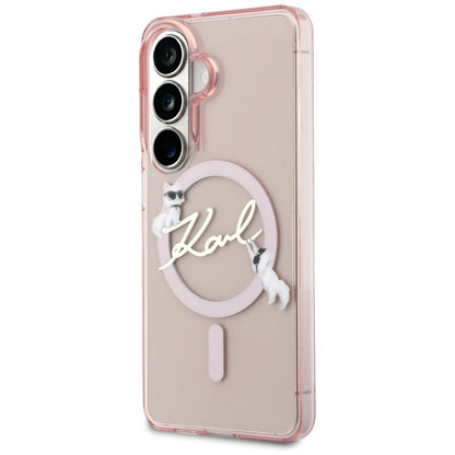 MagSafe-Hülle für Samsung Galaxy S26 S942, Karl Lagerfeld, IML Choupette Karl Script Logo, Rosa