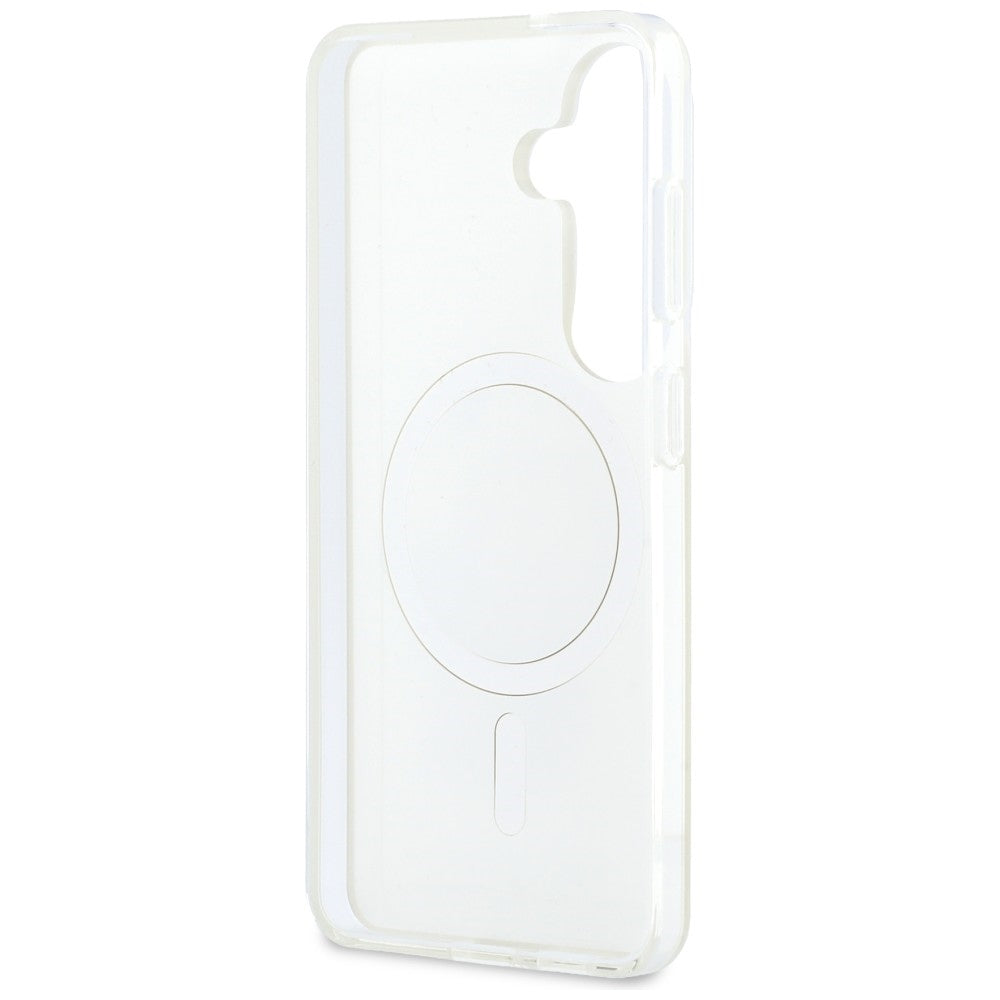 Custodia MagSafe per Samsung Galaxy S26 S942, Karl Lagerfeld, IML Karl & Choupette Peekaboo Logo, Bianca