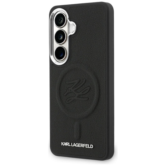 MagSafe Hülle für Samsung Galaxy S26 S942, Karl Lagerfeld, Initial Logo Debossed, Schwarz