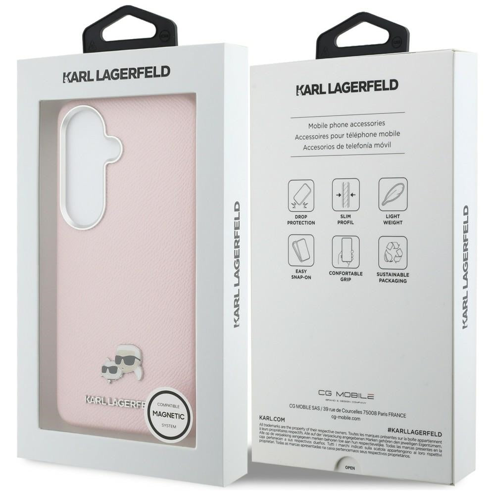 Custodia MagSafe per Samsung Galaxy S26 S942, Karl Lagerfeld, Karl & Choupette Head's Pin, Rosa