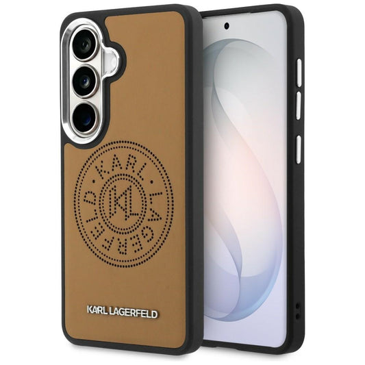 Custodia MagSafe per Samsung Galaxy S26 S942, Karl Lagerfeld, Karl Round Point Logo, Marrone