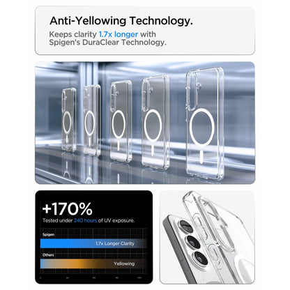 Coque MagSafe pour Samsung Galaxy S26 S942, Spigen, Ultra Hybrid, Transparente Blanche ACS10734