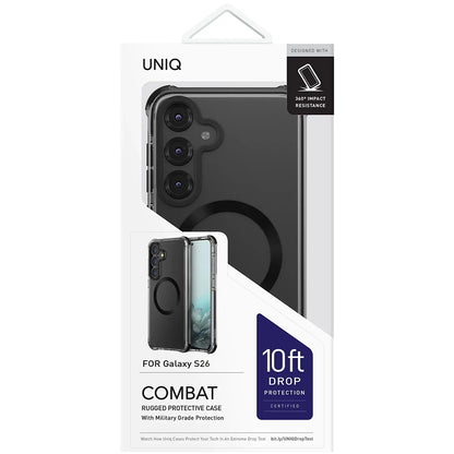 Custodia MagSafe per Samsung Galaxy S26 S942, UNIQ, Combat MagClick, Nera