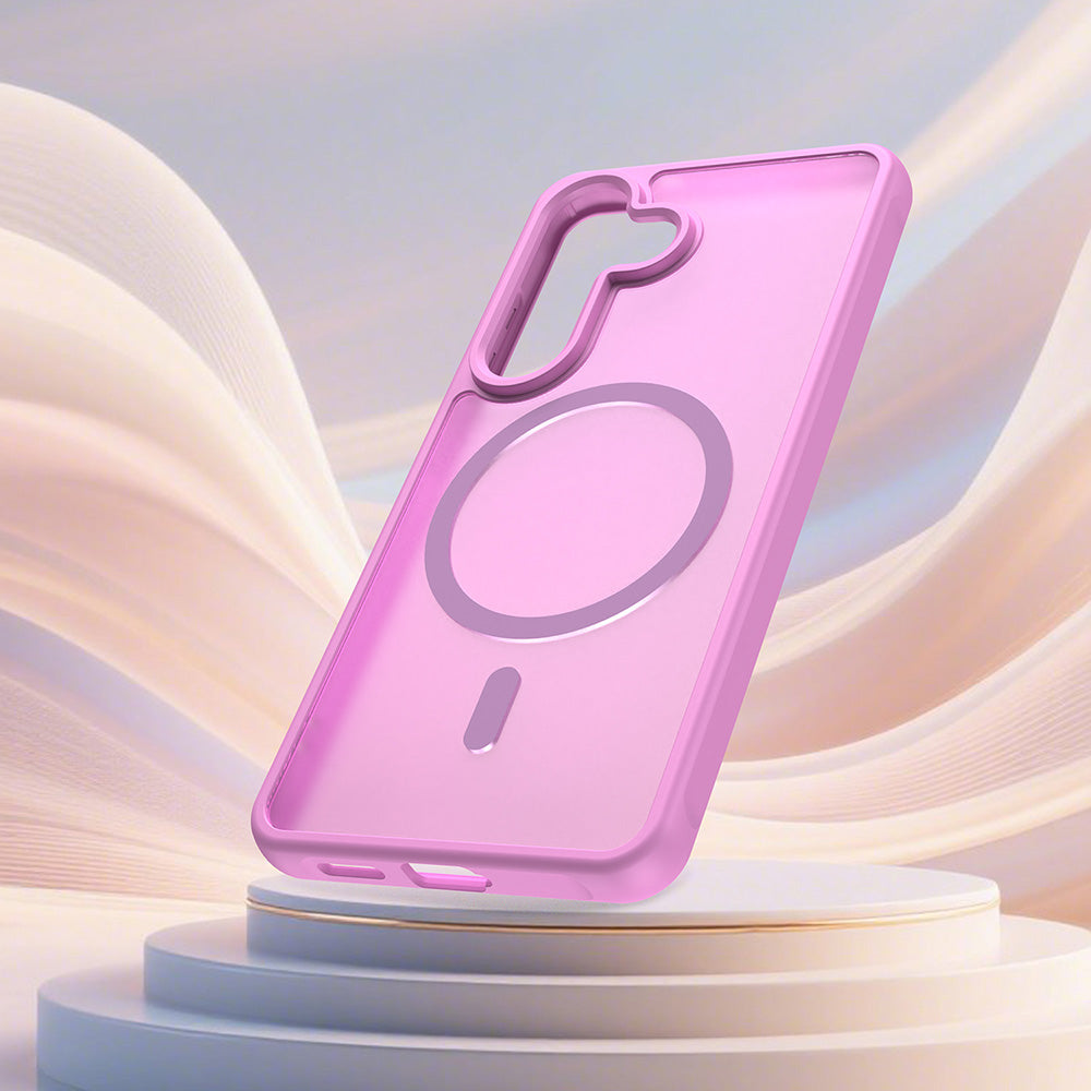 Custodia MagSafe per Samsung Galaxy S26 S942, Techsuit, HaloFrost II, Rosa
