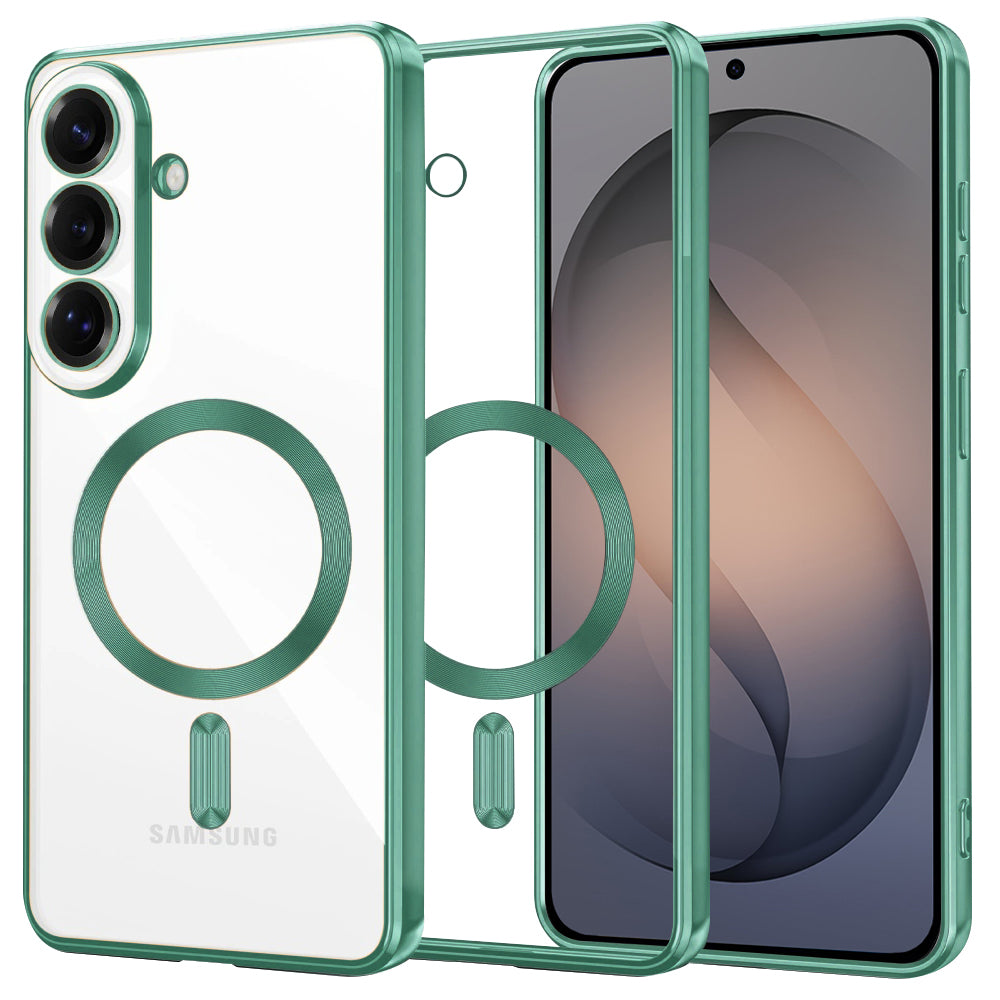 Coque MagSafe pour Samsung Galaxy S26 S942, Techsuit, Luxury Crystal, Vert Clair