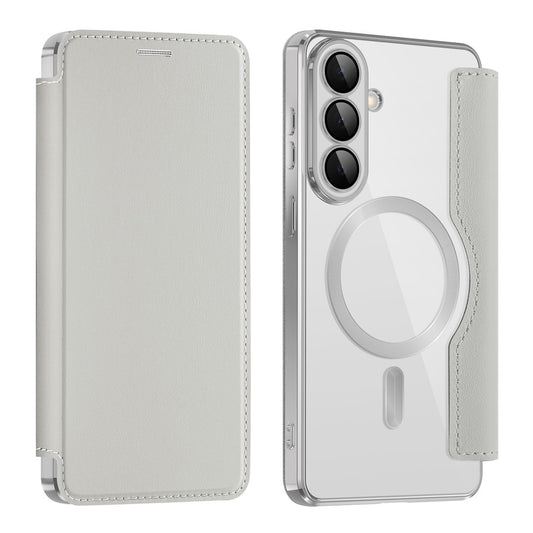 Housse MagSafe pour Samsung Galaxy S26, Techsuit, SmartMag Book, Gris