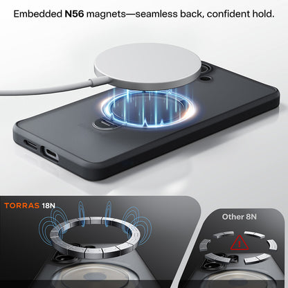Étui MagSafe pour Samsung Galaxy S26 S942, Torras, Ostand Spin, Noir