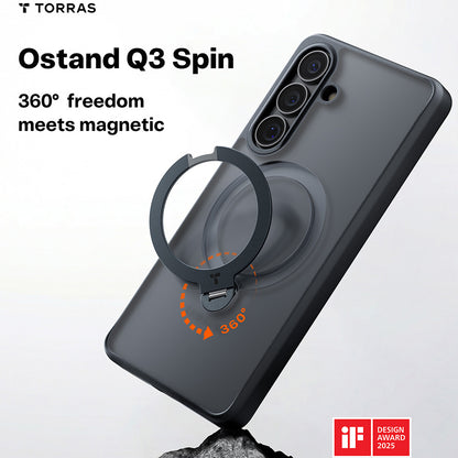 Étui MagSafe pour Samsung Galaxy S26 S942, Torras, Ostand Spin, Noir