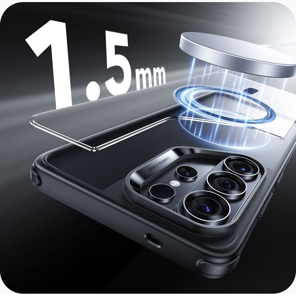 Custodia MagSafe per Samsung Galaxy S26 Ultra, ESR, Classic Hybrid, Nera Trasparente