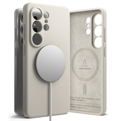 Custodia MagSafe per Samsung Galaxy S26 Ultra, Ringke, Silicone, Crema