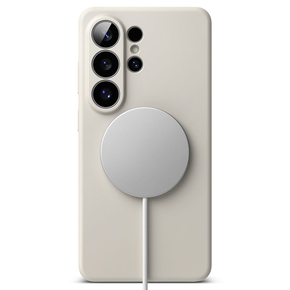 Custodia MagSafe per Samsung Galaxy S26 Ultra, Ringke, Silicone, Crema