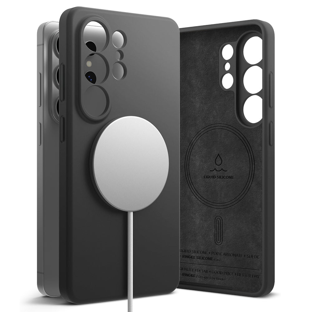 Custodia MagSafe per Samsung Galaxy S26 Ultra, Ringke, Silicone, Nera