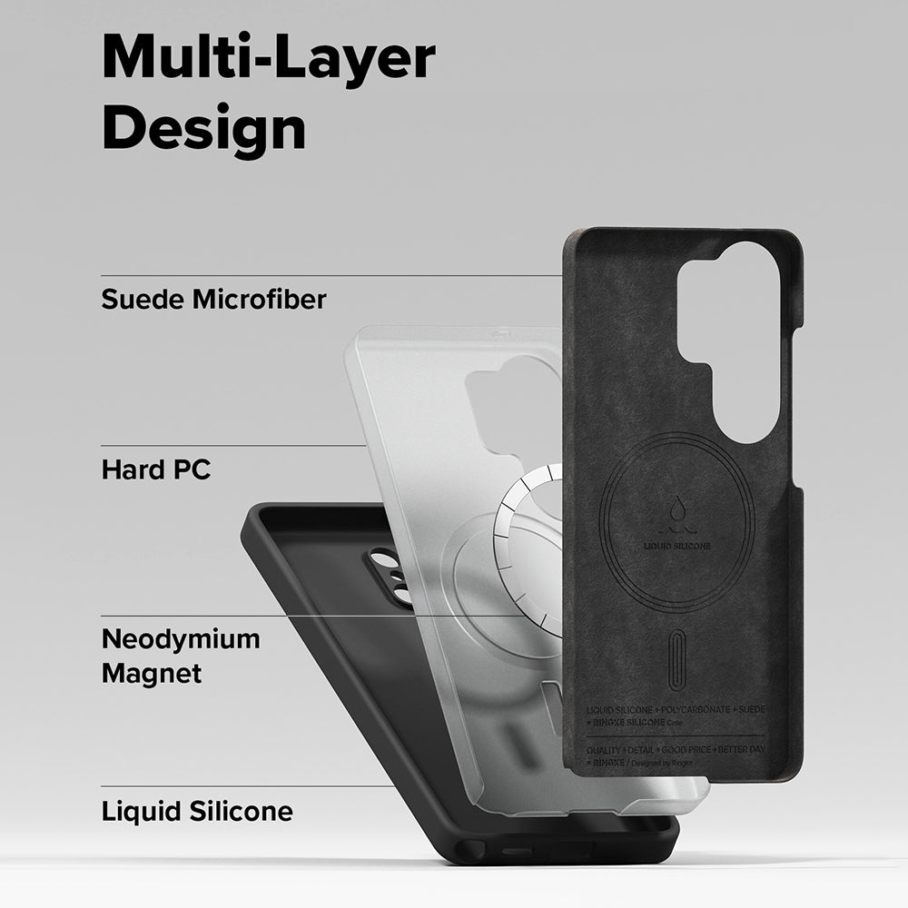 Custodia MagSafe per Samsung Galaxy S26 Ultra, Ringke, Silicone, Nera