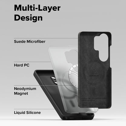 Custodia MagSafe per Samsung Galaxy S26 Ultra, Ringke, Silicone, Nera