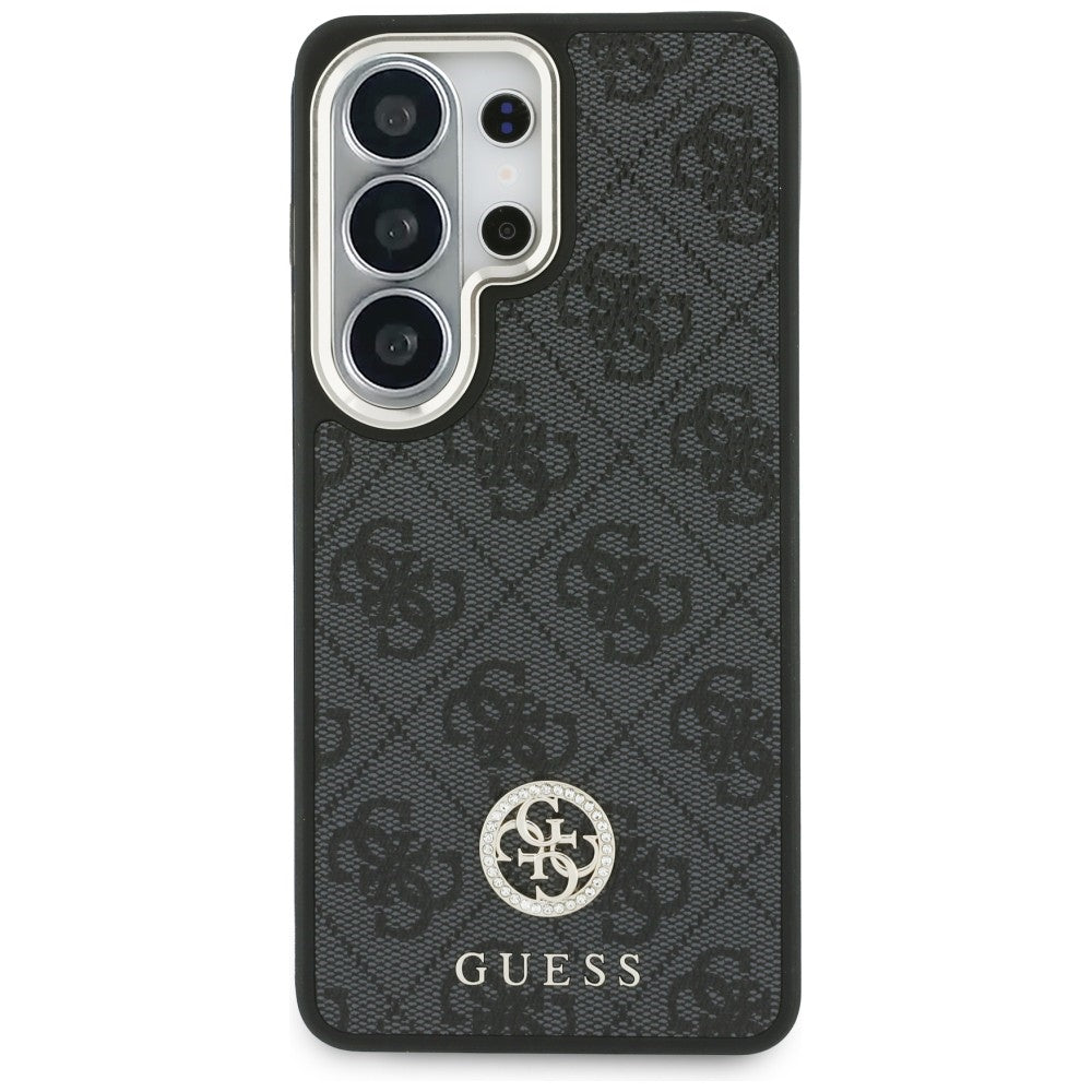 MagSafe Hülle für Samsung Galaxy S26 Ultra S948, GUESS, 4G Big Rhinestone Triangle Strap, Schwarz