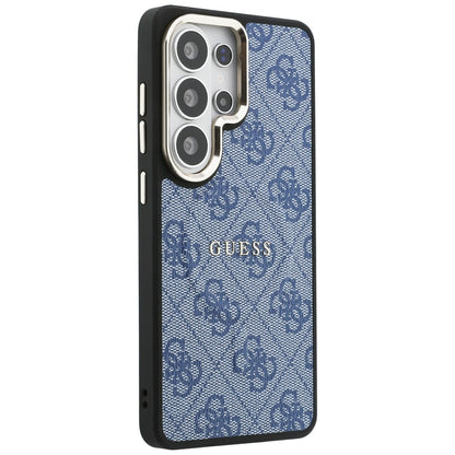 MagSafe Hülle für Samsung Galaxy S26 Ultra S948, Guess, 4G Embossed Ring, Blau
