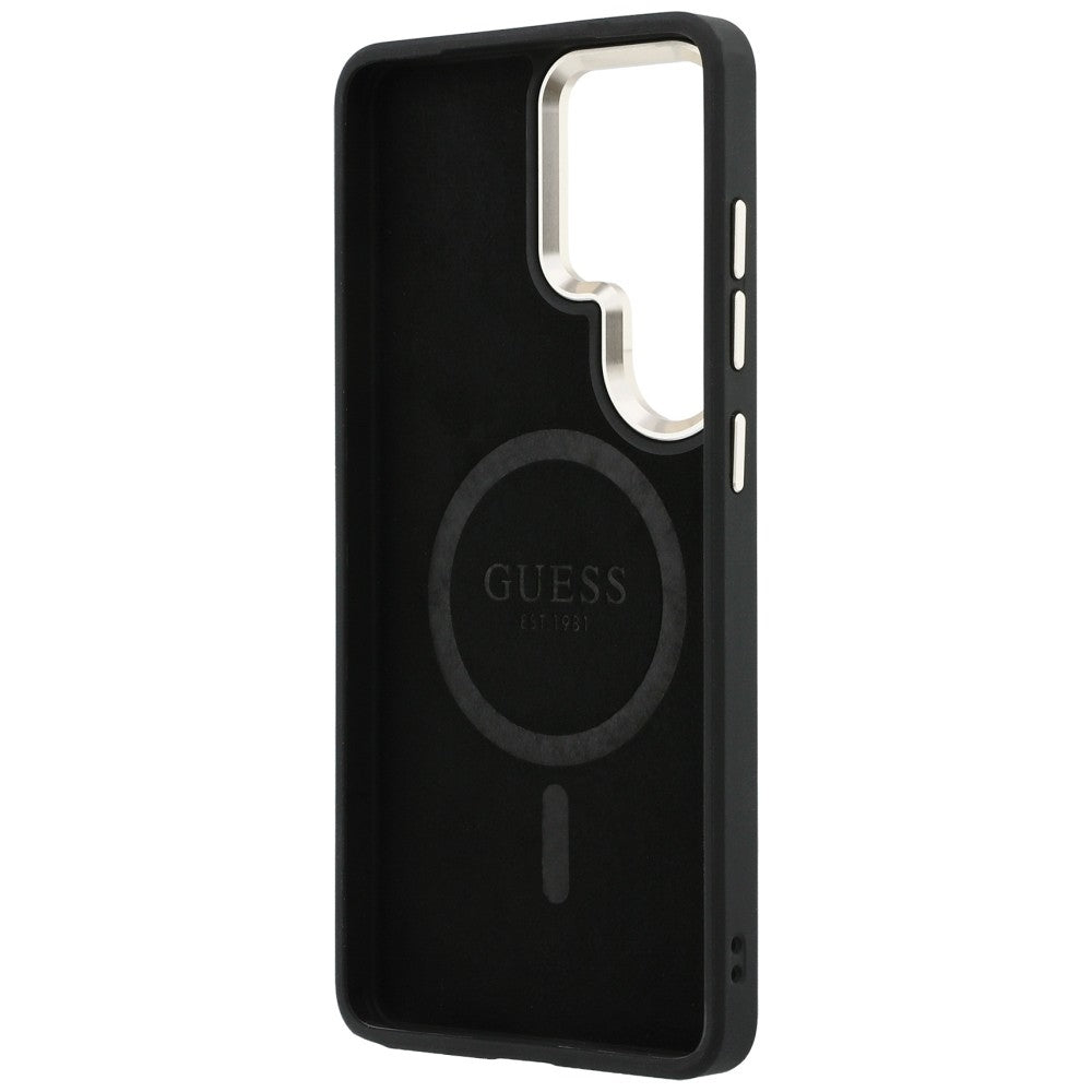 MagSafe Hülle für Samsung Galaxy S26 Ultra S948, Guess, 4G Embossed Ring, Blau