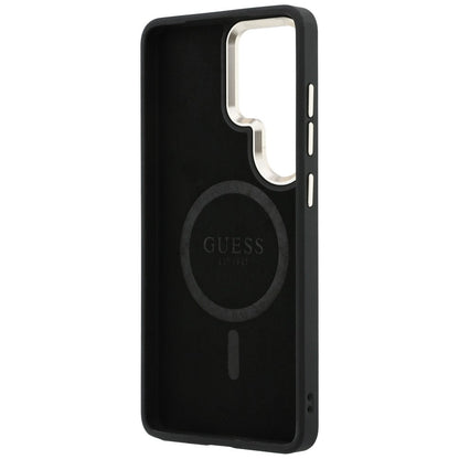 MagSafe Hülle für Samsung Galaxy S26 Ultra S948, Guess, 4G Embossed Ring, Blau