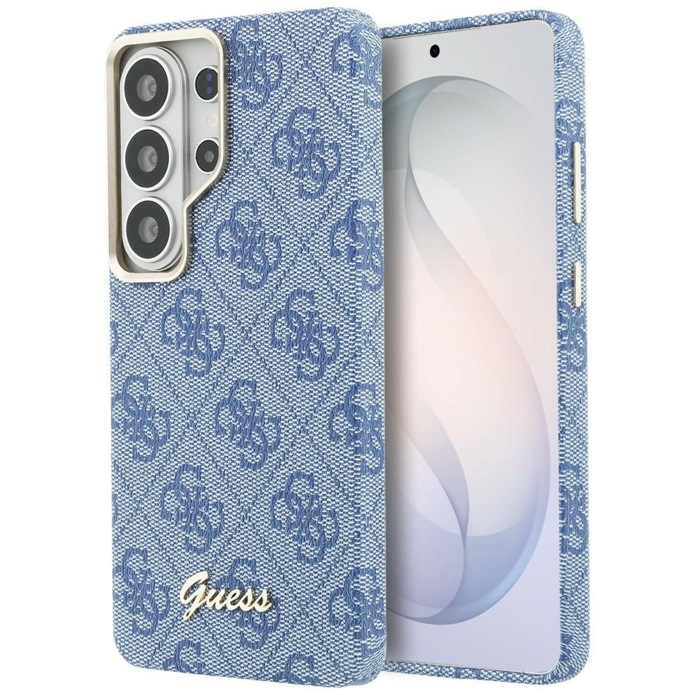 MagSafe Hülle für Samsung Galaxy S26 Ultra S948, Guess, 4G Script Logo, Blau