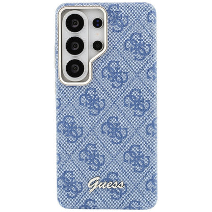 MagSafe Hülle für Samsung Galaxy S26 Ultra S948, Guess, 4G Script Logo, Blau