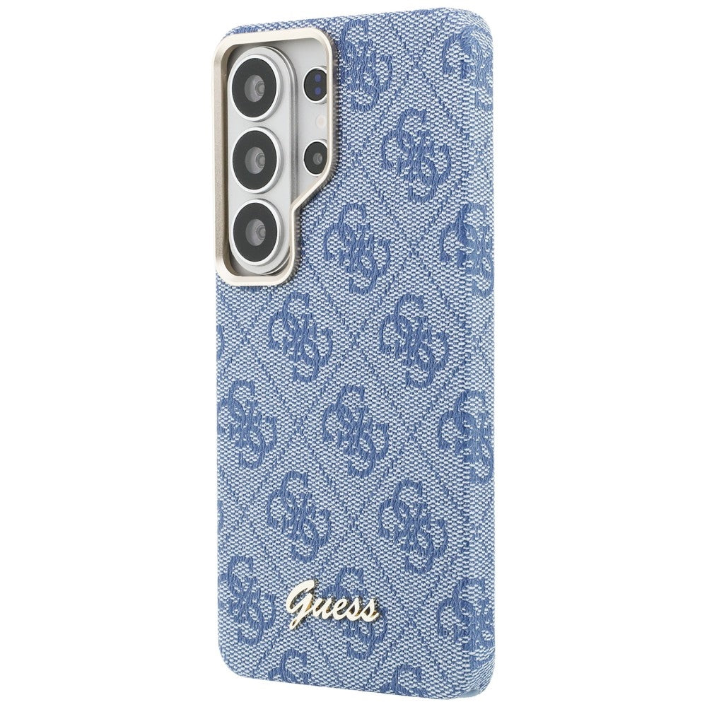 MagSafe Hülle für Samsung Galaxy S26 Ultra S948, Guess, 4G Script Logo, Blau