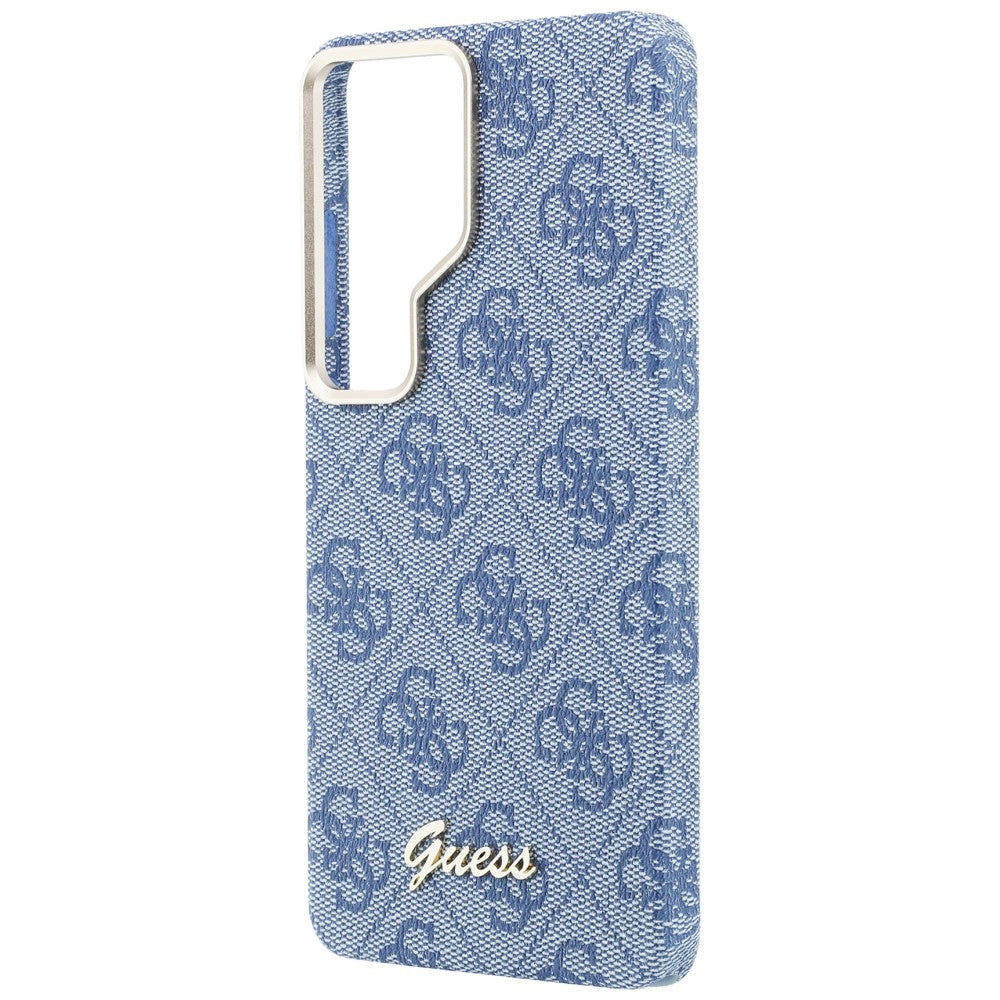 MagSafe Hülle für Samsung Galaxy S26 Ultra S948, Guess, 4G Script Logo, Blau