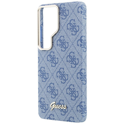 MagSafe Hülle für Samsung Galaxy S26 Ultra S948, Guess, 4G Script Logo, Blau