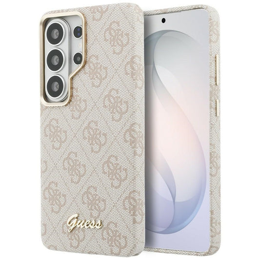 Coque MagSafe pour Samsung Galaxy S26 Ultra S948, Guess, Logo Script 4G, Rose.