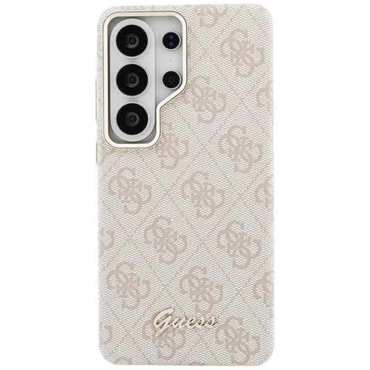 Coque MagSafe pour Samsung Galaxy S26 Ultra S948, Guess, Logo Script 4G, Rose.