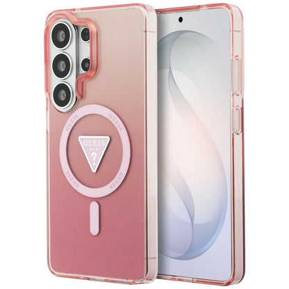 Custodia MagSafe per Samsung Galaxy S26 Ultra S948, Guess, IML Gradient Triangle Logo, Rosa