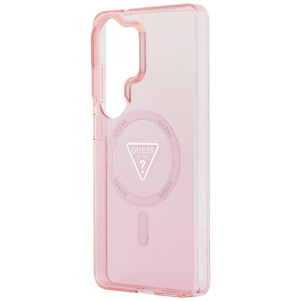 Custodia MagSafe per Samsung Galaxy S26 Ultra S948, Guess, IML Gradient Triangle Logo, Rosa