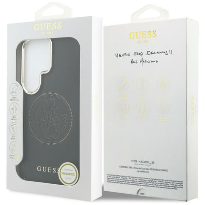 Custodia MagSafe per Samsung Galaxy S26 Ultra S948, Guess, Logo Perforato, Nera