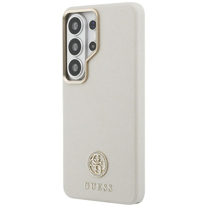 MagSafe Hülle für Samsung Galaxy S26 Ultra S948, Guess, Rhinestone Round Logo, Beige