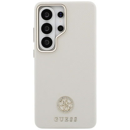 MagSafe Hülle für Samsung Galaxy S26 Ultra S948, Guess, Rhinestone Round Logo, Beige