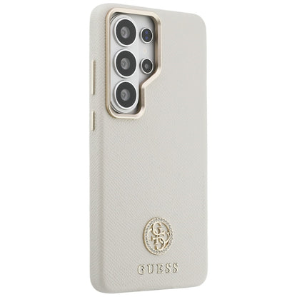 MagSafe Hülle für Samsung Galaxy S26 Ultra S948, Guess, Rhinestone Round Logo, Beige